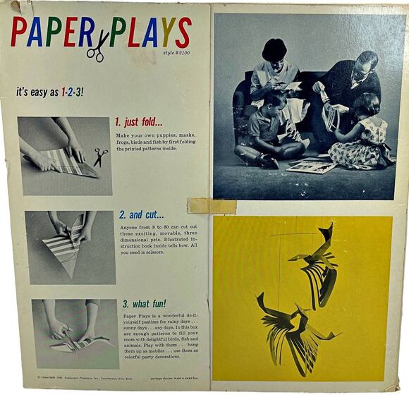 1961 Paper Plays by Paul Lobel. Paper Sculpture Kit 10 Sheets w/Instr COMPLETE - Picture 2 of 3